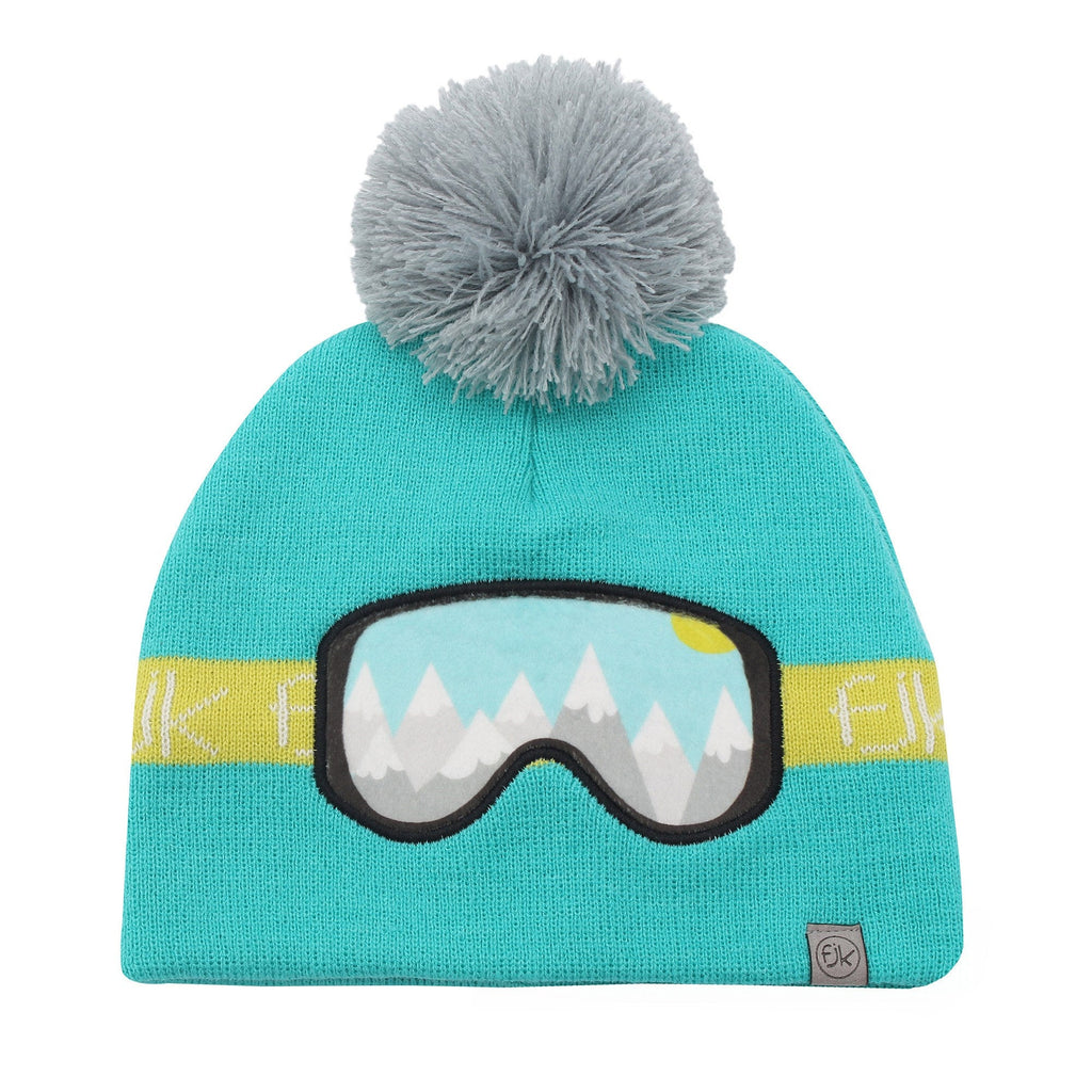 FLAPJACKKIDS - Knitted Toque Ski Goggles Turquoise Med/Lrg - Two Giraffes Children's Footwear