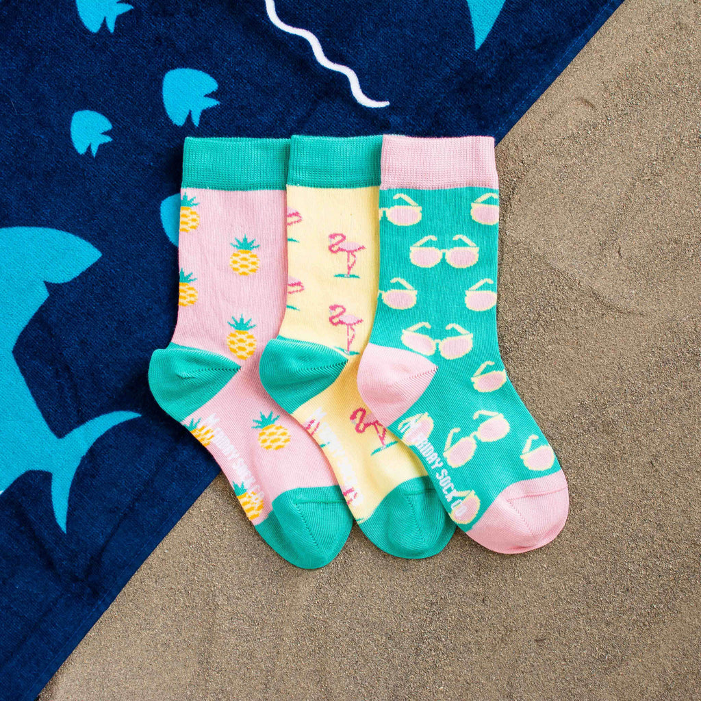 FRIDAY SOCK CO - Kid's Flamingo, Pineapple & Sunglass Socks - Two Giraffes Children's Footwear