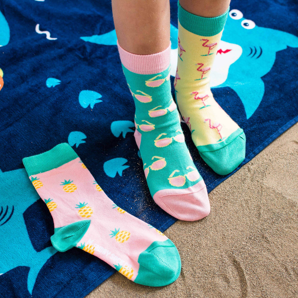 FRIDAY SOCK CO - Kid's Flamingo, Pineapple & Sunglass Socks - Two Giraffes Children's Footwear