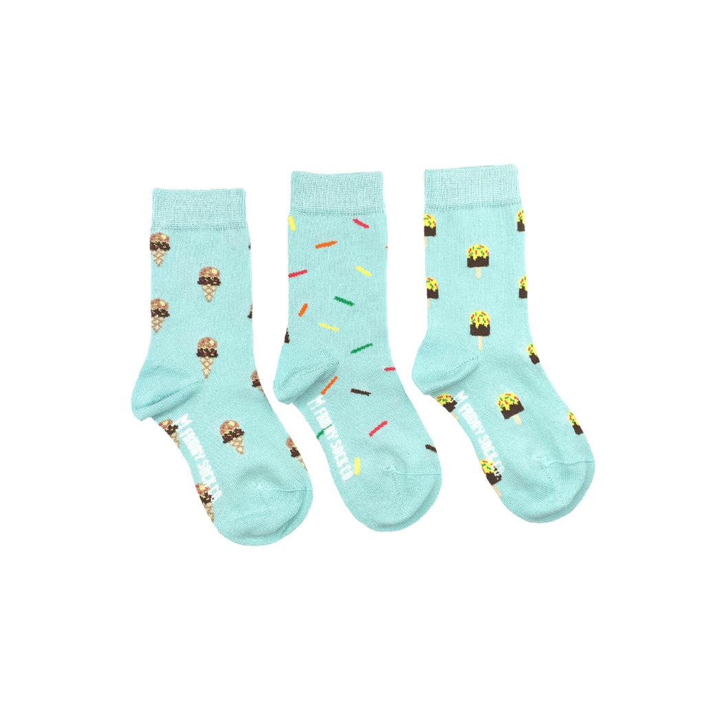 FRIDAY SOCK CO - Kid's Ice Cream, Popsicle, & Sprinkle Socks - Two Giraffes Children's Footwear