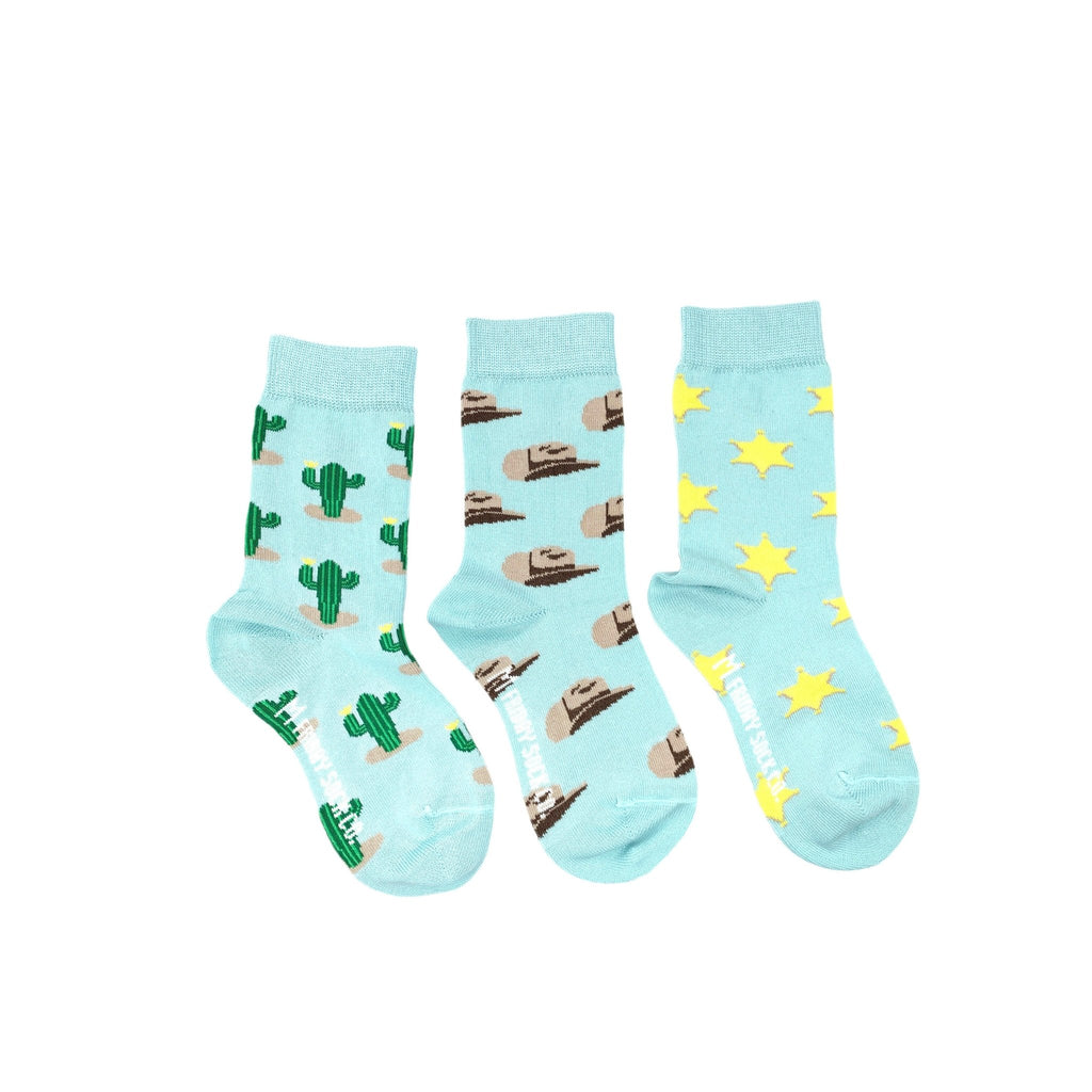 FRIDAY SOCK CO - Kid's Sheriff, Cactus, and Cowboy Hat Socks - Two Giraffes Children's Footwear