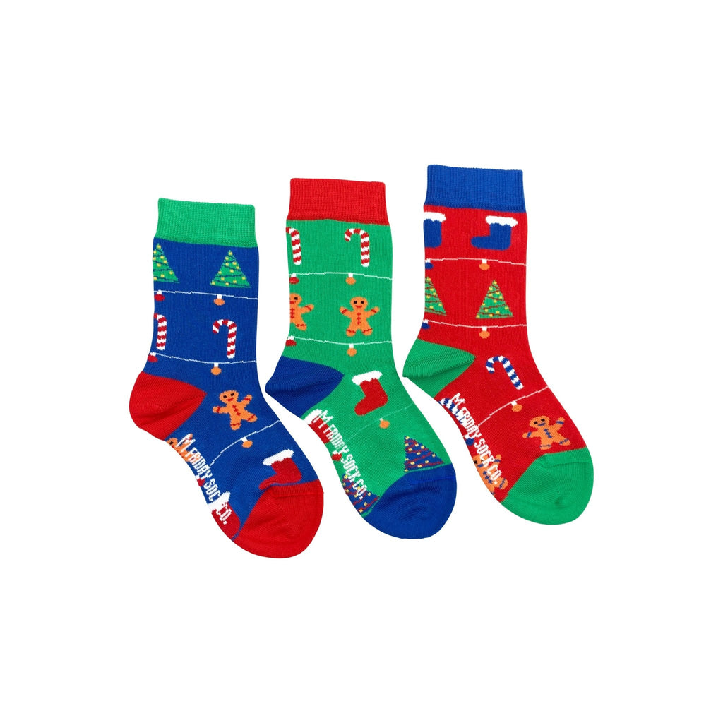 FRIDAY SOCK CO. - Kid’s Ugly Christmas Gingerbread Socks - Two Giraffes Children's Footwear