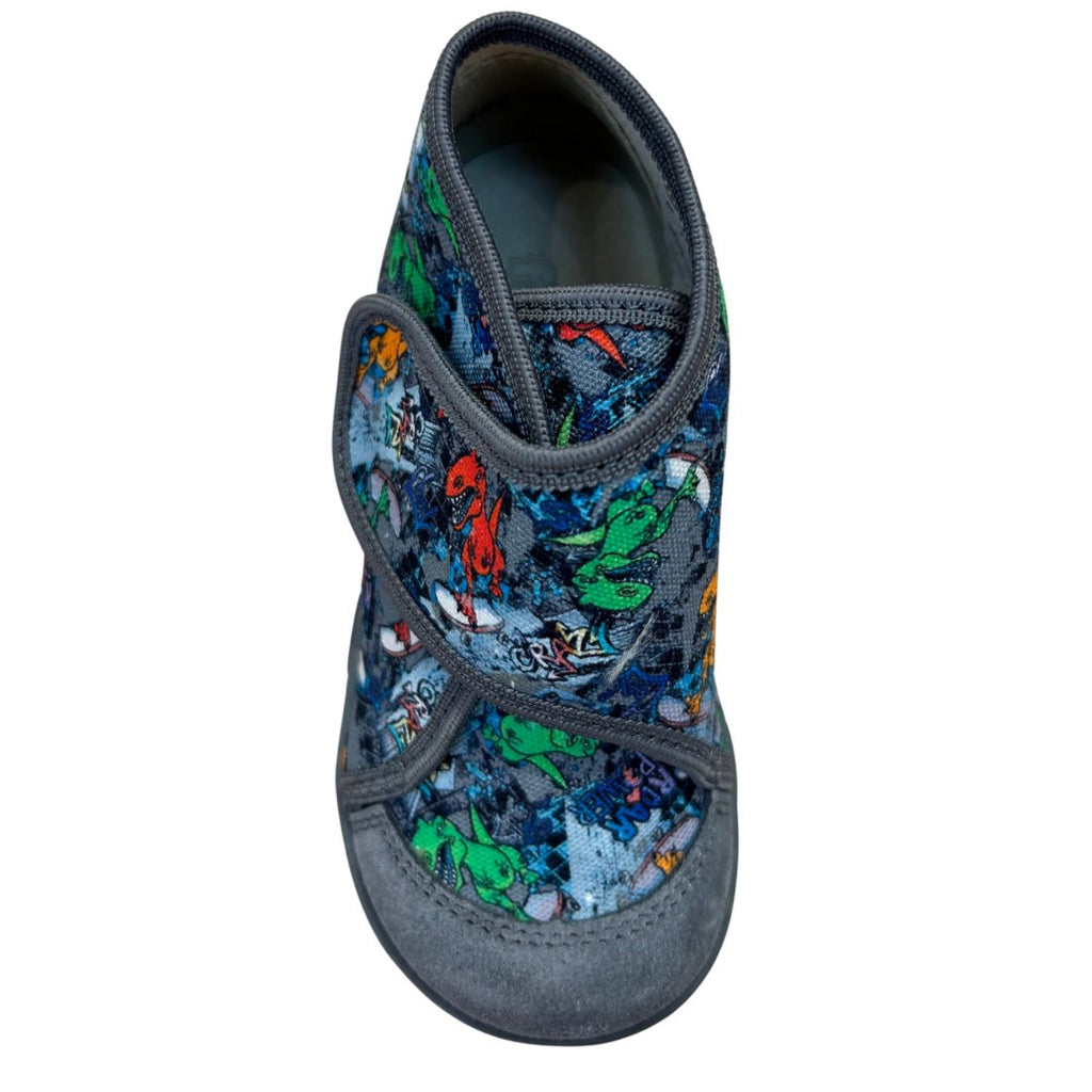 FRODDO - Canvas Slipper Shoe Grey Dino - Two Giraffes Children's Footwear