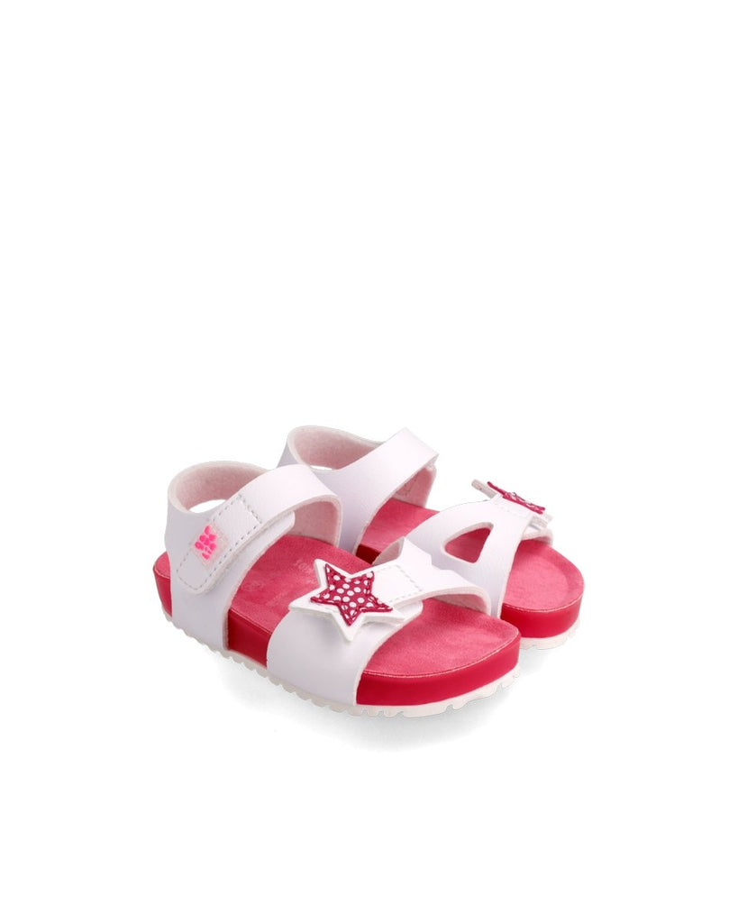 Garvalin - Bio Sandal - White/Pink/Star - Two Giraffes Children's Footwear