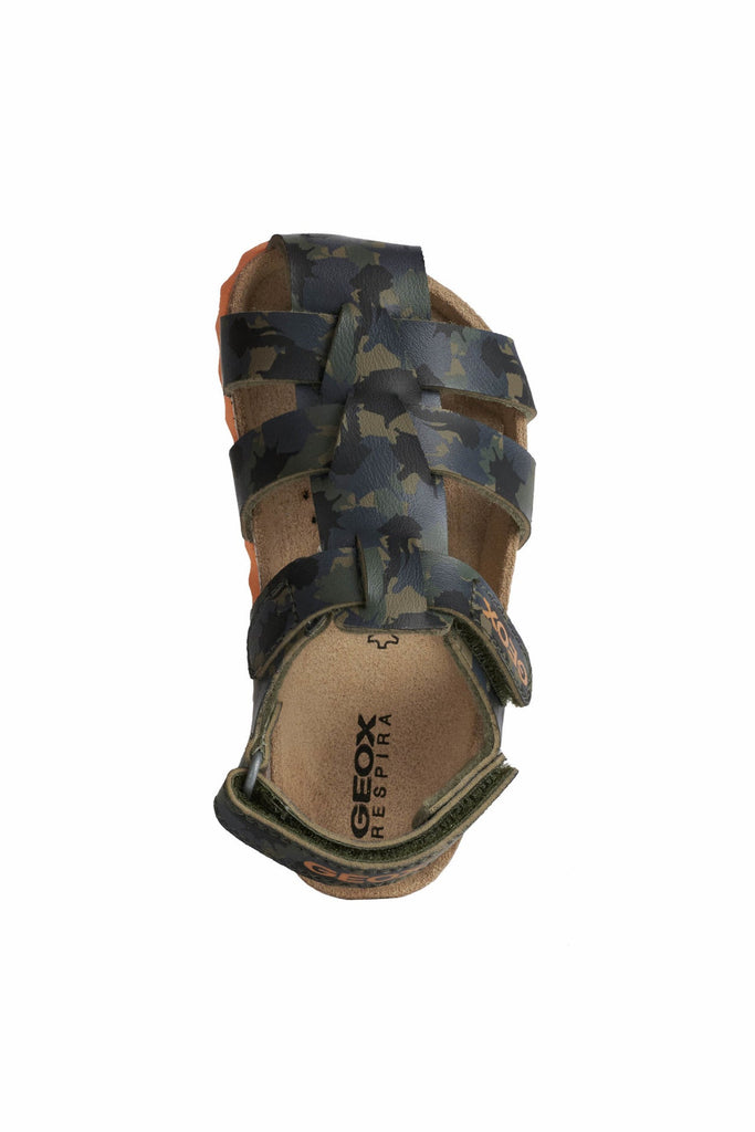 Geox - Chalki Toddler Sandal - Military Green/Orange - Two Giraffes Children's Footwear