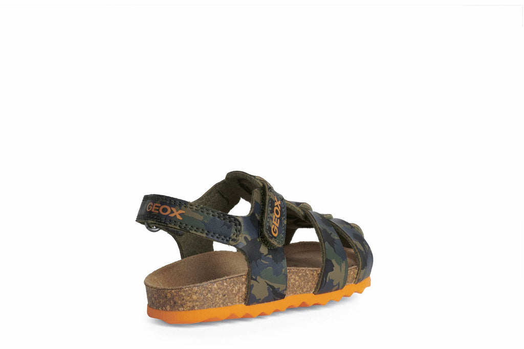 Geox - Chalki Toddler Sandal - Military Green/Orange - Two Giraffes Children's Footwear
