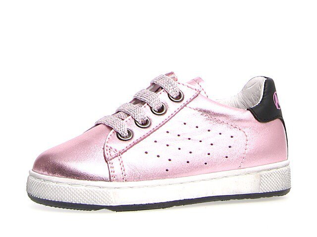 NATURINO - Hasselt Zip Metallic/Calf Pink-Black - Two Giraffes Children's Footwear