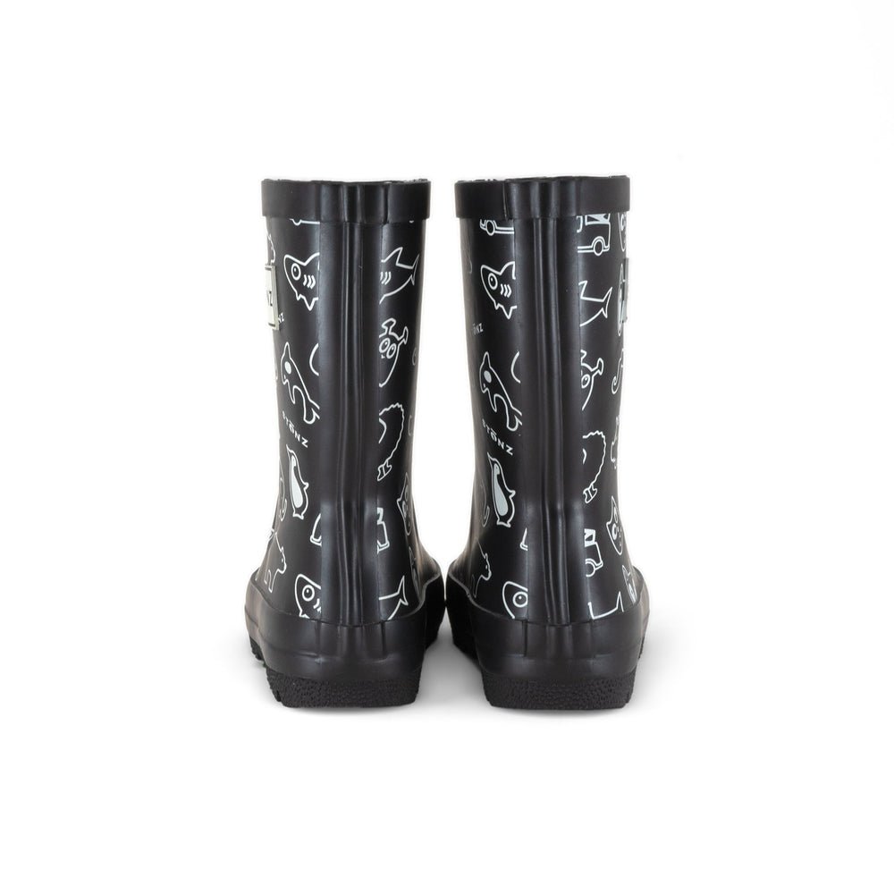 STONZ - Rain Boots - Print Black - Two Giraffes Children's Footwear